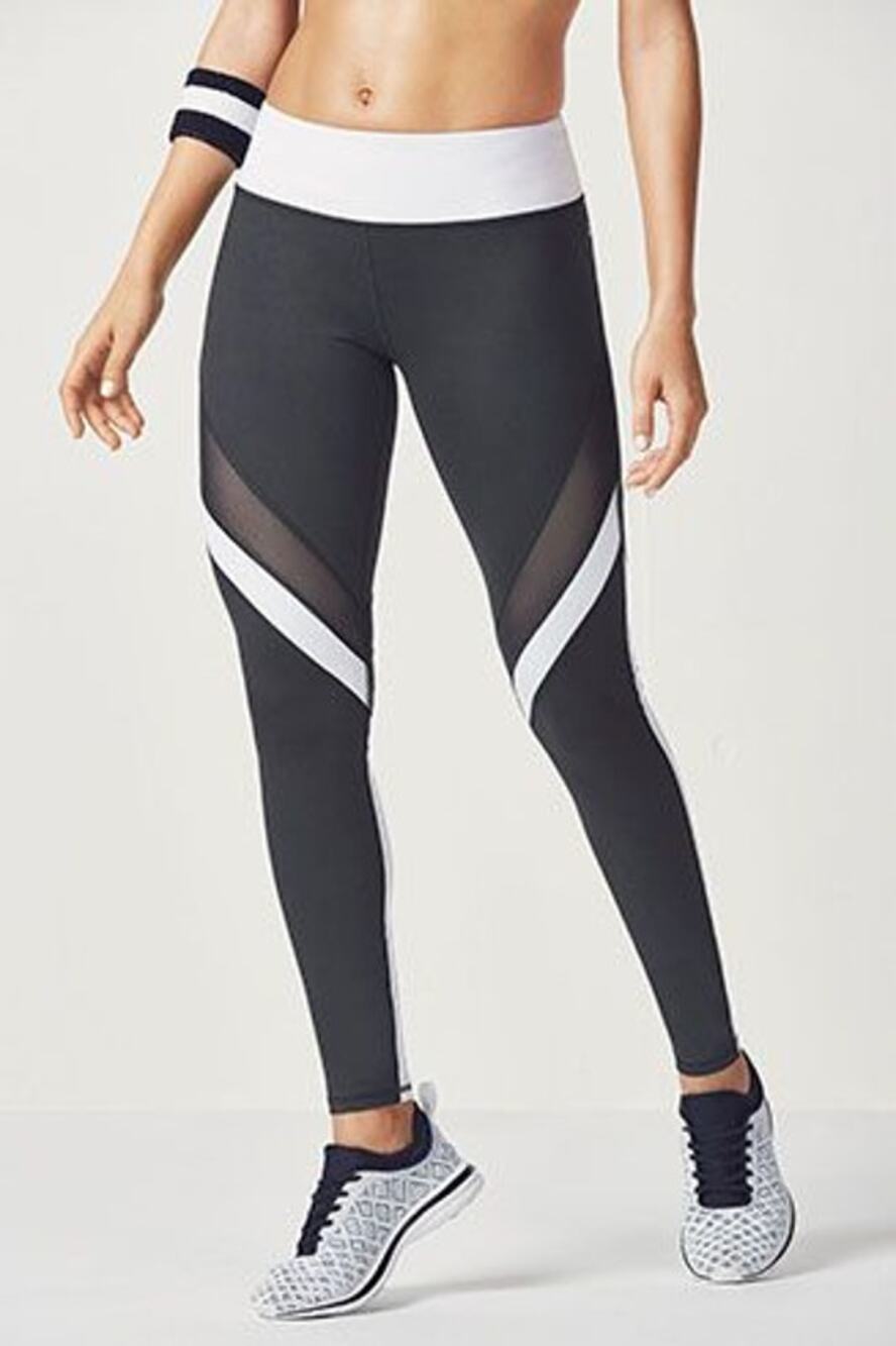 Fabletics Brogan Mesh Legging Black White Size XL